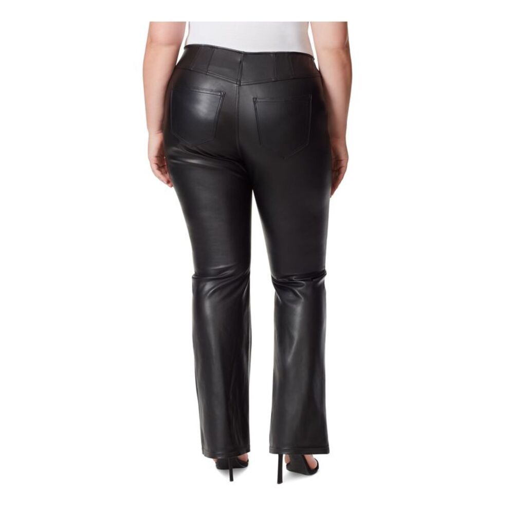 JESSICA SIMPSON Womens Black Unlined Elastic Waist Pull On Flare Pants Plus 22W - Picture 2 of 3